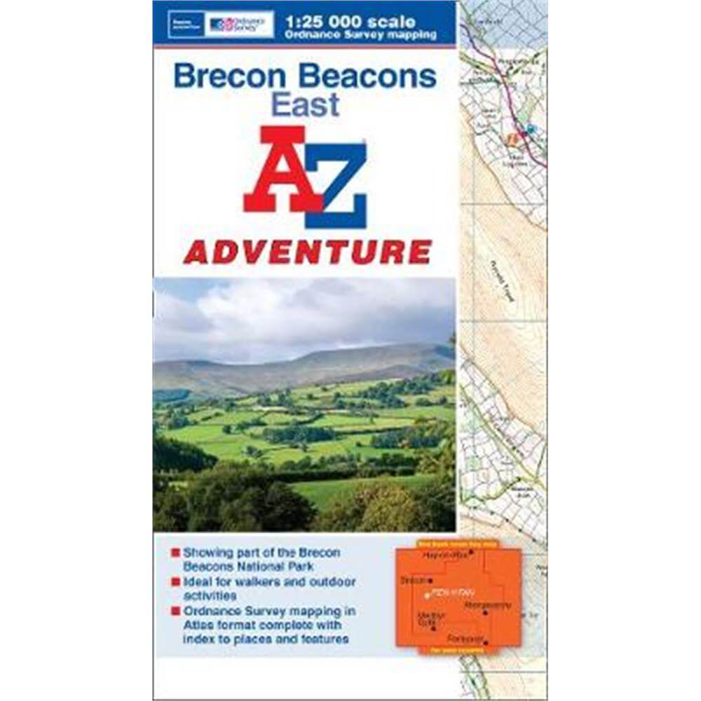 Brecon Beacons East A-Z Adventure Atlas (Paperback) - A-Z maps